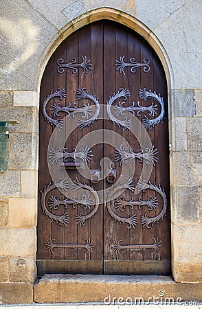 Antique decorated door Stock Photo