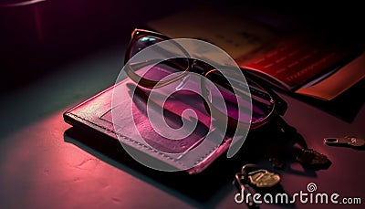 Antique desk holds textbooks, paper, wisdom Still life generated by AI Stock Photo