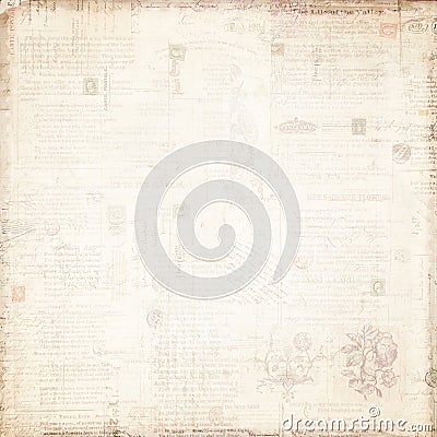 Antique document with faded text Stock Photo