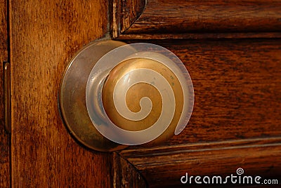 Antique door and door knob Stock Photo
