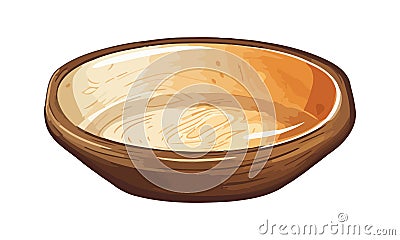 Antique earthenware bowl, a rustic craft product Vector Illustration