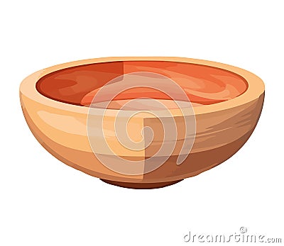 Antique earthenware bowl utensil icon Vector Illustration