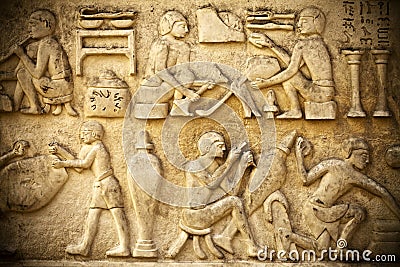 Antique Egypt Art Barble Background Stock Photo