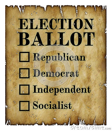 Antique Election Ballot On Parchment Stock Photo