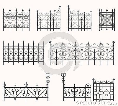 Antique fences - second set Vector Illustration