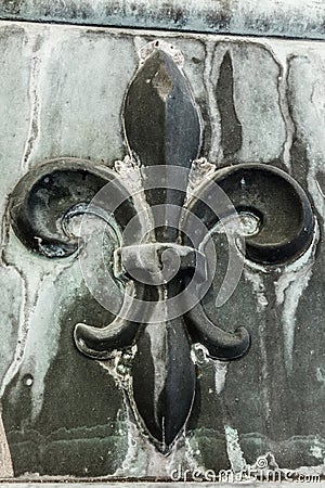 Antique Fleur-de-lis on Metal II Stock Photo