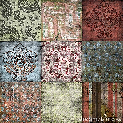 Antique Floral Background Stock Photo