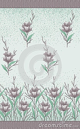 Antique flower design with digital background Stock Photo