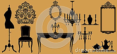 Antique furniture Vector Illustration