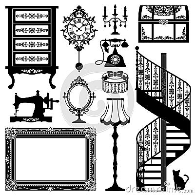 Antique furniture Vector Illustration