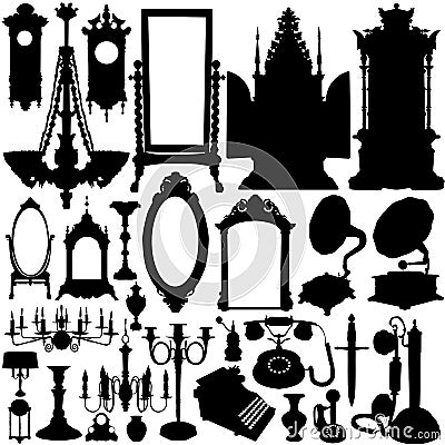 Antique furniture and objects Stock Photo