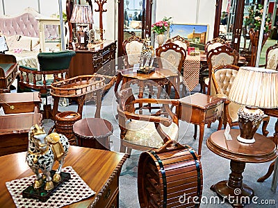 Antique furniture store Stock Photo