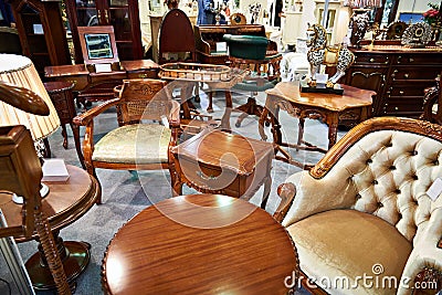 Antique furniture store Stock Photo