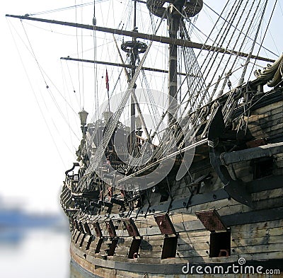 Antique galleon Stock Photo