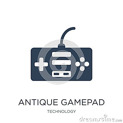 antique gamepad icon in trendy design style. antique gamepad icon isolated on white background. antique gamepad vector icon simple Vector Illustration