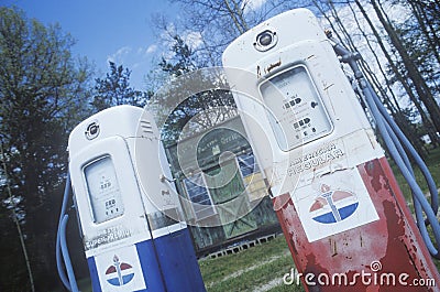 Antique gasoline pumps Editorial Stock Photo