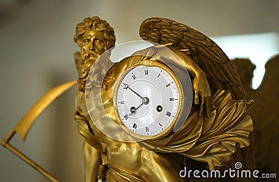 Antique gilded clock Stock Photo