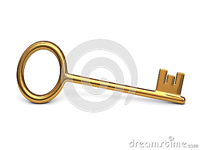 Antique gold key Stock Photo