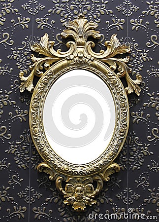 Antique Gold Picture Frame Stock Photo
