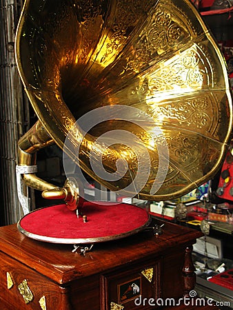 Antique gramophone Stock Photo