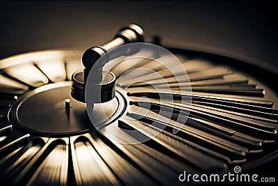 Antique Gramophone, Vintage Music Concept, Isolated On A White Background. Generative AI Stock Photo