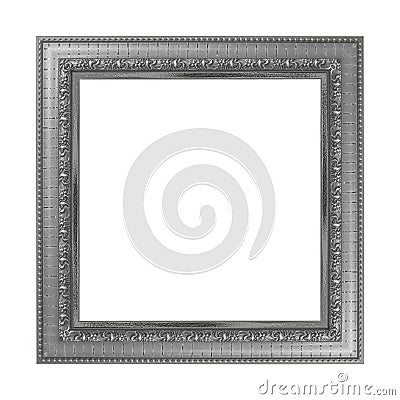 Antique gray frame isolated on white background. Stock Photo