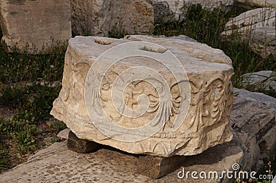 Antique greek column ,Parthenon,Athens,Greece. Stock Photo