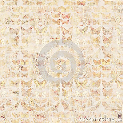 Antique grungy Vintage style botanical butterfly background on wood Stock Photo