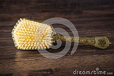 Antique hair brush Stock Photo