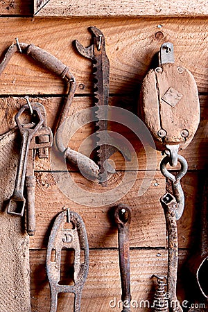 Antique hand tools Stock Photo