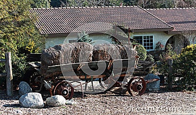 Antique Hey Wagon Stock Photo