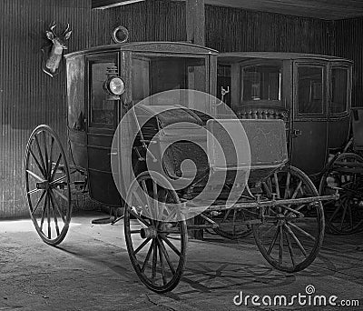 Antique horse-drawn carriages Stock Photo