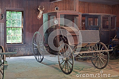 Antique horse-drawn carriages Stock Photo