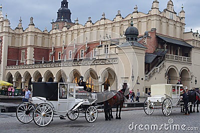 Antique horse-drawn carriages Editorial Stock Photo