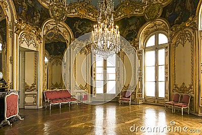 Antique interior of the National Archives Building, former Hotel de Soubise in Paris, France Editorial Stock Photo