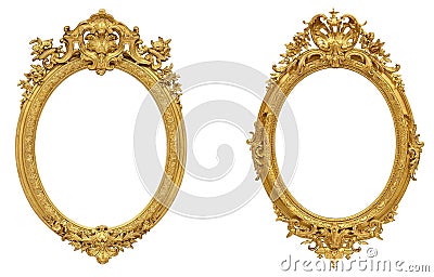 Antique isolated metal picture frame Stock Photo