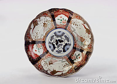 Antique Japanese Imari Plate. Stock Photo