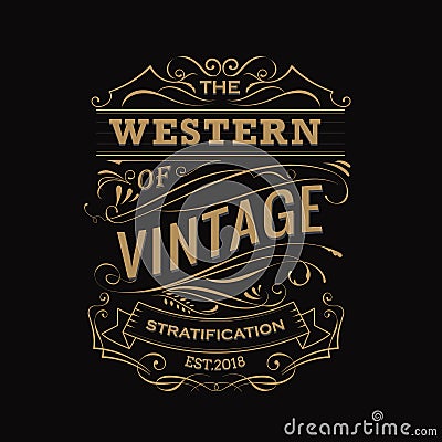 Antique label hand drawn vintage typography border vector Vector Illustration