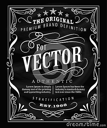Antique label typography poster vintage frame blackboard design Vector Illustration