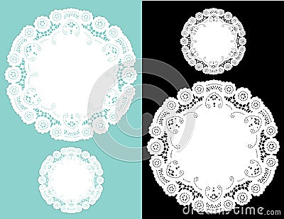 Antique Lace Doilies Vector Illustration