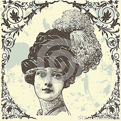 Antique Lady Vector Illustration