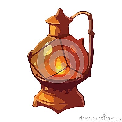 antique lantern handle ornate icon Vector Illustration