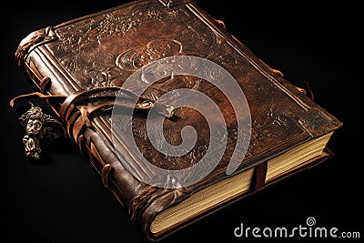 Antique leather book Stock Photo