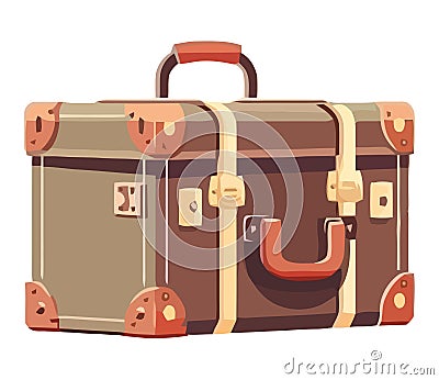 Antique leather suitcase illustration Vector Illustration