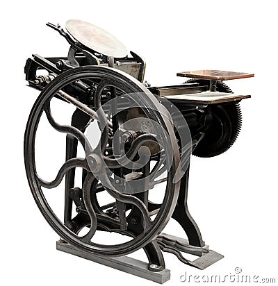 Antique letterpress from 1888 Stock Photo