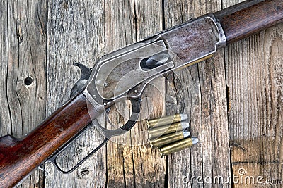 Antique 1876 Rifle. Stock Photo