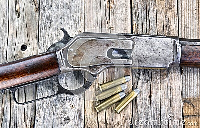 Antique 1876 Rifle. Stock Photo