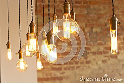 Antique Light Bulbs Stock Photo