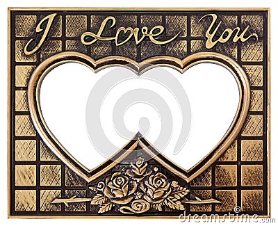 Love gold frame Stock Photo