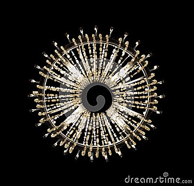 Antique lustre isolated on the black background Stock Photo